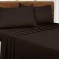 thumbnail image 4 of GLAMBURG California King Sheet Sets -Double Brushed Microfiber Bedding Set, 4 Piece Deep Pocket Bed Sheets Sets, Ultra Soft, Wrinkle Free, Quick Dry, Easy Care California King Sheets, Chocolate Brown, 4 of 5