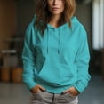 thumbnail image 2 of Women's 330g Casual Long Sleeve Drop Shoulder Pullover Hoodie, 2 of 10