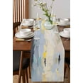 thumbnail image 2 of Pink Blue Burlap Cotton Table Runner 16x72 Inches Long, Modern Abstract Oil Painting Art Farmhouse Table Runners, Outdoor Dining Tablecloths Decor for Baby Shower/Party/Wedding, 2 of 6