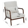 thumbnail image 2 of Leumius Modern Arm Chair Upholstered Reading Accent Chair with Pillow & Solid Wood Frame for Living Room Bedroom,Beige, 2 of 8