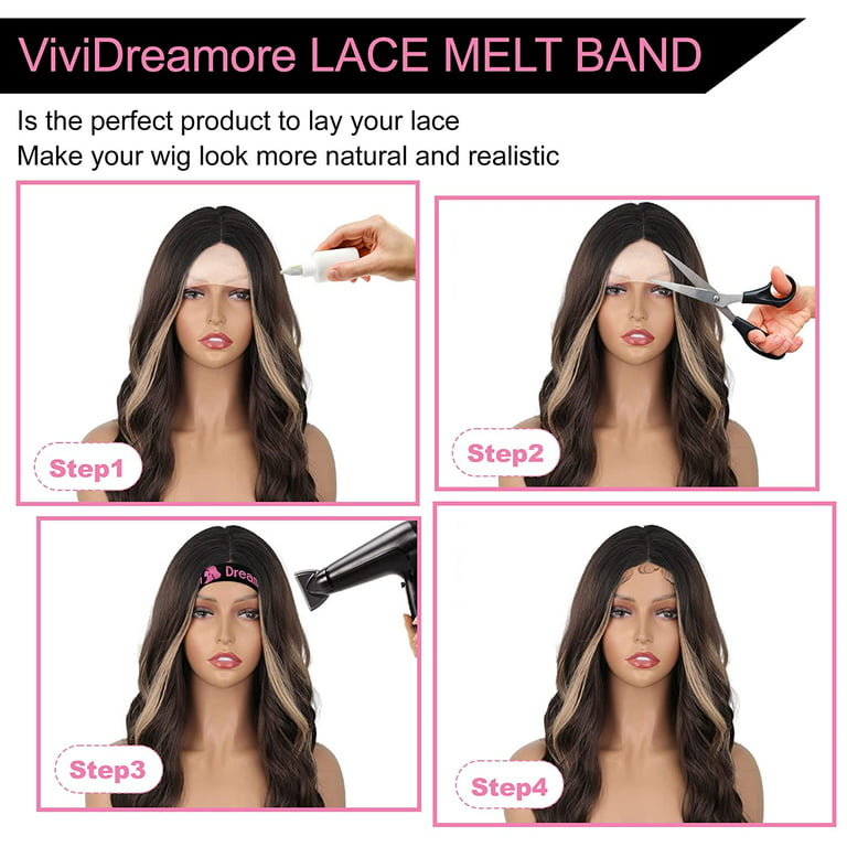 5PCS ViviDreamore Lace Melting Band, Elastic Bands for Wig, Double-Sided  Printing Wig Headband, Lace Band Equipped, Wig Accessories Wig Bands for  Keeping Wigs in Place, Fashion Headwear 