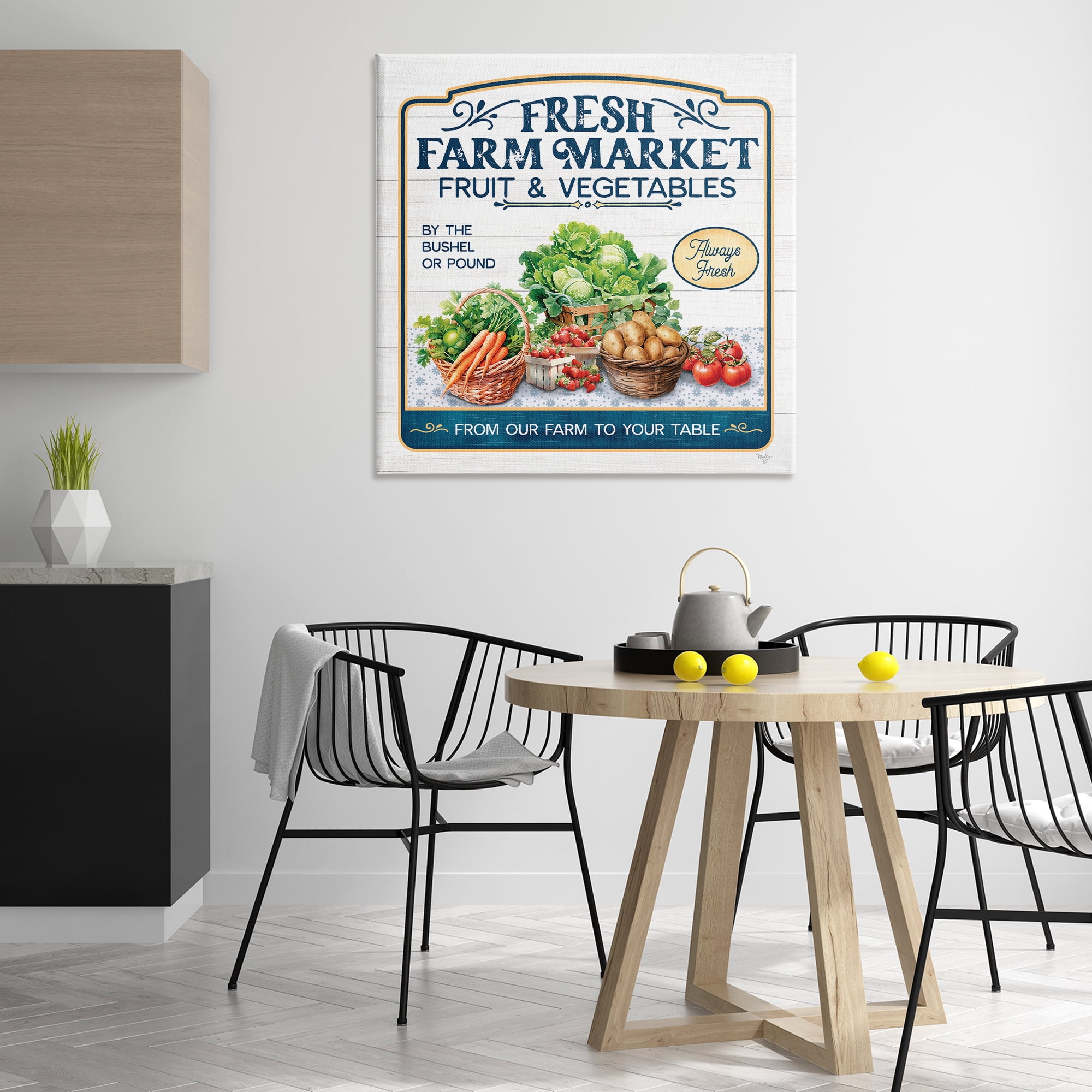 Stupell Industries Fresh Farm Market Food & Beverage Painting Gallery Wrapped Canvas Art Print Wall Art, 36 x 36