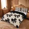 thumbnail image 2 of meiyoeat Black Bows Bedding For Girls,Kawaii Coquette Bowknot Duvet Cover Full For Kids,Black Reversible,3-Piece(No Comforter), 2 of 6