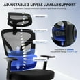 thumbnail image 3 of Office Chair Ergonomic Desk Chair - Home Mesh Chair with Adjustable Footrest Lumbar Support, High-Back Computer Gaming Chair with Headrest 3D Armrests, Rolling Swivel Task Chairs for Home, Office, 3 of 8
