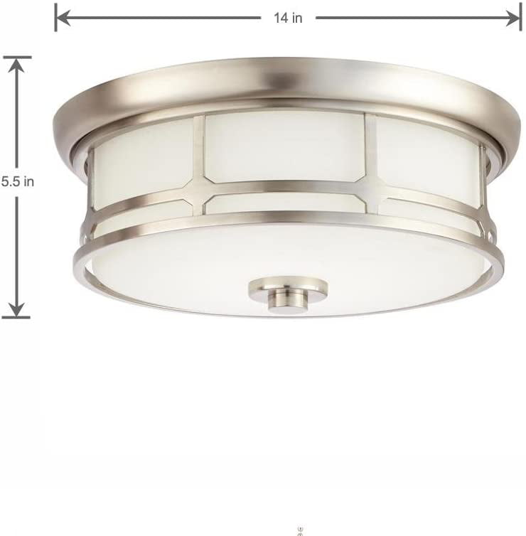 Home Decorators Collection 14 in. Brushed Nickel LED Flushmount 