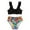 Black, variant on MUXiin Girl Swimsuit Size 10-12 Two Piece Solid Color Girls Swimsuit Tankini Rash Guard Stylish Design Pool Party Swimsuit Trendy Pretty Girls' Pool Wear