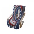 thumbnail image 4 of Rhode Island Soft Flannel Fleece Throw Blanket, United States of America Text with the Flag and Swirled Stars, Cozy Plush for Indoor and Outdoor Use, 70" x 90", Night Blue White, by Ambesonne, 4 of 6