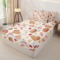 thumbnail image 2 of Homewish Cute Capybaras Zipper Twin Comforter Sets with Fitted Sheet and 2 Pillowcases,Funny Food Bubble Tea Hamburger Dessert Animal Zipper Bedding Set for Boy Girls,4-Piece,Reversible, 2 of 6
