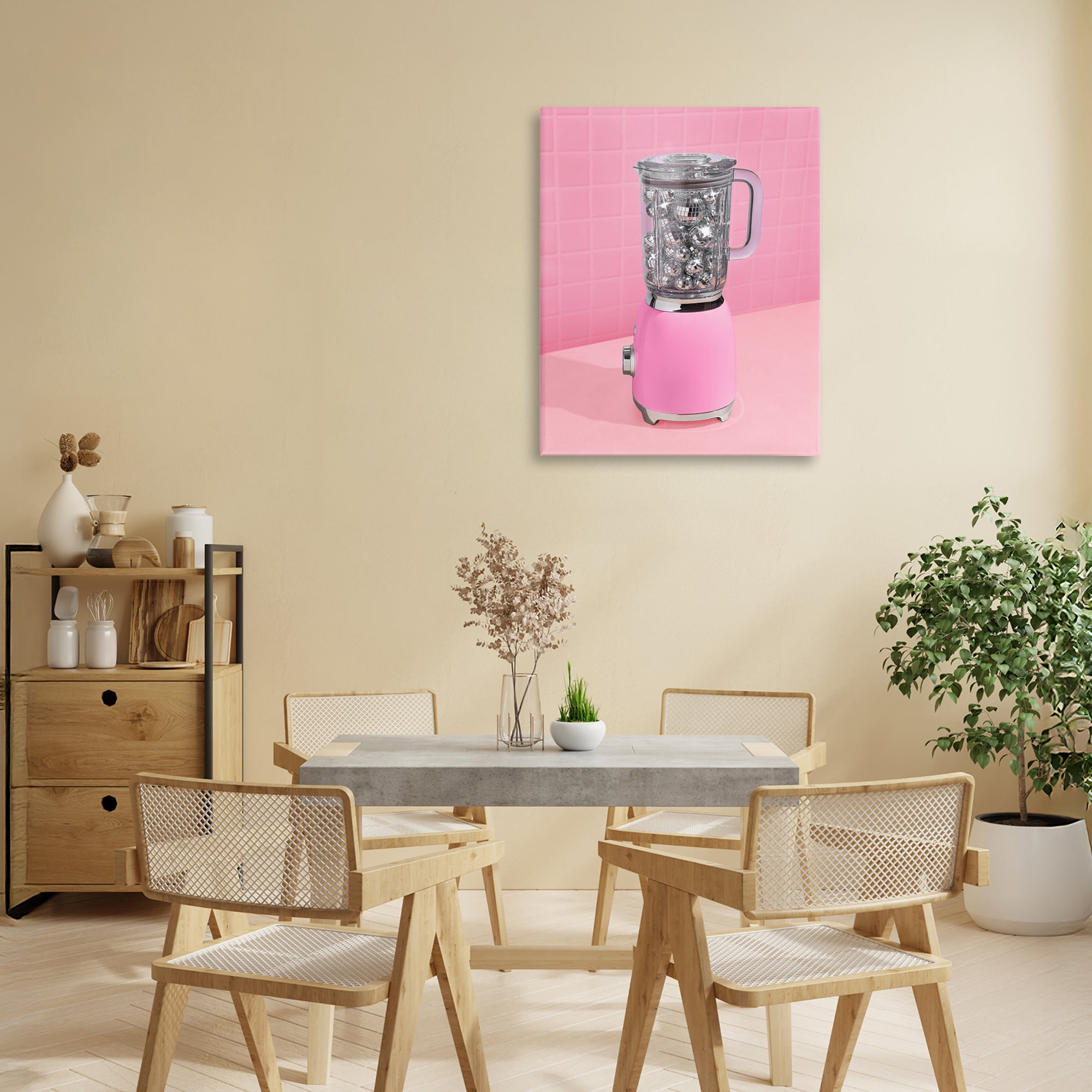 Stupell Industries Disco Drink Blender over Pink Canvas Wall Art, design by LISH Creative
