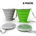 thumbnail image 1 of Taza de viaje plegable de silicona, taza plegable de silicona para acampar con tapas, juego de taza para beber expandible, sin BPA, reutilizable, portátil, graduado para viajes de senderismo al aire libre Sailing Electrónica, 1 of 6