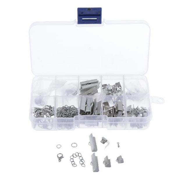 Juego de Extremos de Cordón para Joyas Sunnimix Plata 1 caja 200 piezas