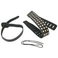 thumbnail image 4 of Black Cow Leather Guitar Strap With Metal Spikes 50-59 Inch Adjustable Length Slip-Resistant Electric Guitar Accessories, 4 of 10