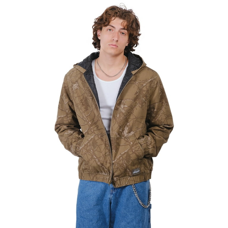 Brooklyn Cloth Quilt Lined Hooded Canvas Jacket, Olive Camo