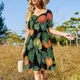 thumbnail image 5 of Vestido de manga corta con parche de calabaza, falda de verano, traje de verano para mujer, vestido largo, vestido de fiesta de lujo para mujer, 5 of 8