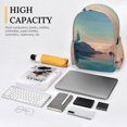 thumbnail image 4 of 16 Inch Backpack Lighthouse Island Laptop Backpack School Bookbag Shoulder Bag Casual Daypack, 4 of 6