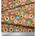 thumbnail image 3 of Soimoi Silk Fabric Bird & Anemone Floral Printed Fabric 1 Yard 42 Inch Wide, 3 of 3