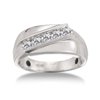 1/2 Carat Diamond 14kt White Gold Men's Ring -- Noble