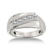 1/2 Carat Diamond 14kt White Gold Men's Ring -- Noble