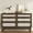 Dark wood, variant on Rattan 6 Drawer Dresser for Bedroom, Natural Rattan Boho Large Double Dresser, Wood Storage Closet Dressers Chest of Drawers, for Closet, Living Room and Entryway, Natural