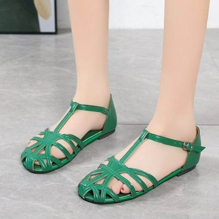 

Binmer New Women s Sandals Buckle Summer For Woman Casual Vacation Footwear Retro Roman Toe Sandals Women s