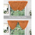 thumbnail image 5 of Waterfall Valances for Windows, Orange Morocco Kitchen Sheer Valance Curtains, Geometric Leaf Diamond Lattice Abstract Rod Pocket Elegant Swag Valances for Living Room Bedroom, 47.2"x38.5", 3 Panel, 5 of 8
