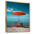 thumbnail image 2 of Designart "Coral Blue Miami Beach Umbrella" Nautical & Beach Floater Framed Canvas Print, 2 of 7