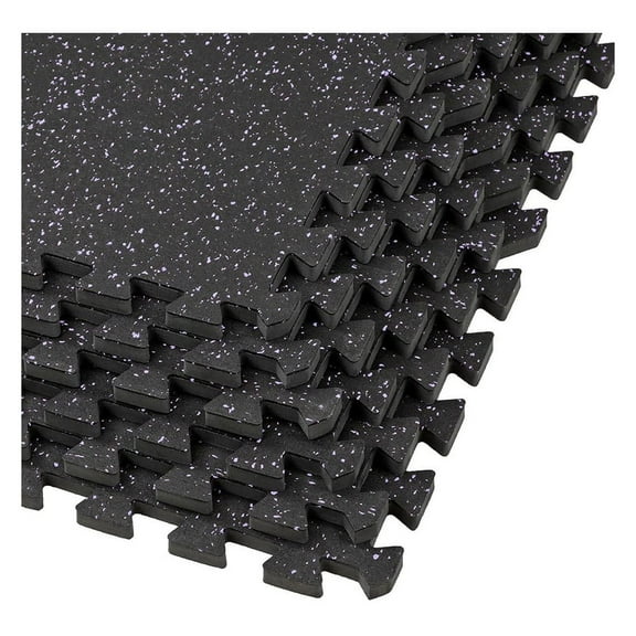 1/2" Thick sq ft (12 Tiles) Interlocking Rubber Top Foam | Workout Mats for Home Gym Flooring Tiles for Gyms, Fitness Rooms | Durable Grip Protective Flooring