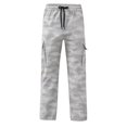 thumbnail image 4 of Rggeeun Boy Child Pants Cargo Pants Colorful Print Tapered Hem Ankle Length Multiple Pockets Relaxed Fit Drawstring Elastic Waist School Activities Basic Trousers,Gray,7-8 Years, 4 of 5