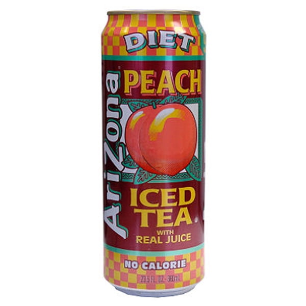 Arizona Diet Peach Tea 23 Oz Can Pack of 24