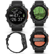 Garmin Fenix 8 51 mm, AMOLED Multisport GPS Smartwatch, Slate Gray with Black Silicone Band, Built-in LED Flashlight with Wearable4U Power Bank Bundle