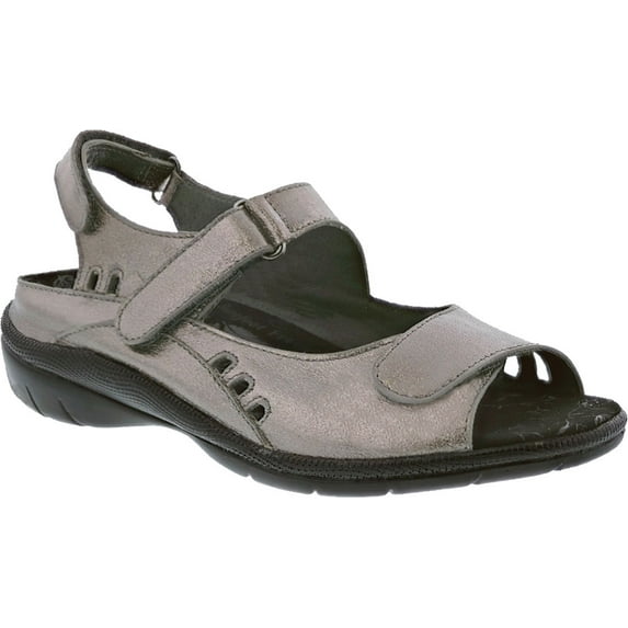 Women's Drew Tide Hook and Loop Sandal Pewter Leather 10.5 N