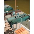 thumbnail image 2 of Outdoor Tablecloth with Umbrella Hole for Patio/Picnic/Party/Camping, Vintage Boho Waterproof Table Cloth Square Cover Washable, Farmhouse Retro Teal Brown Wooden Grain (54"x 54"), 2 of 8