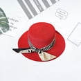 thumbnail image 6 of tasrioml Ribbon Lace-up Decor Flat Dome Sun Hat Women Wide Brim Sunscreen Straw Hat Fashion Accessories, 6 of 7