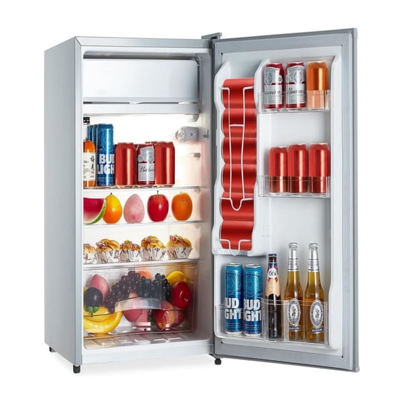 Eastvita 43 Cu Ft Mini Fridge with Freezer - Compact Single Door Refrigerator/Adjustable Thermostat/Energy-Efficient/Low Noise/Grey