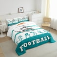 thumbnail image 4 of American Football Comforter Full Size,Football Bedding Sets ,White Blue Orange Sports Comforter Sets,Football City Team Duvet Insert with 2 Pillowcases(Miami), 4 of 7