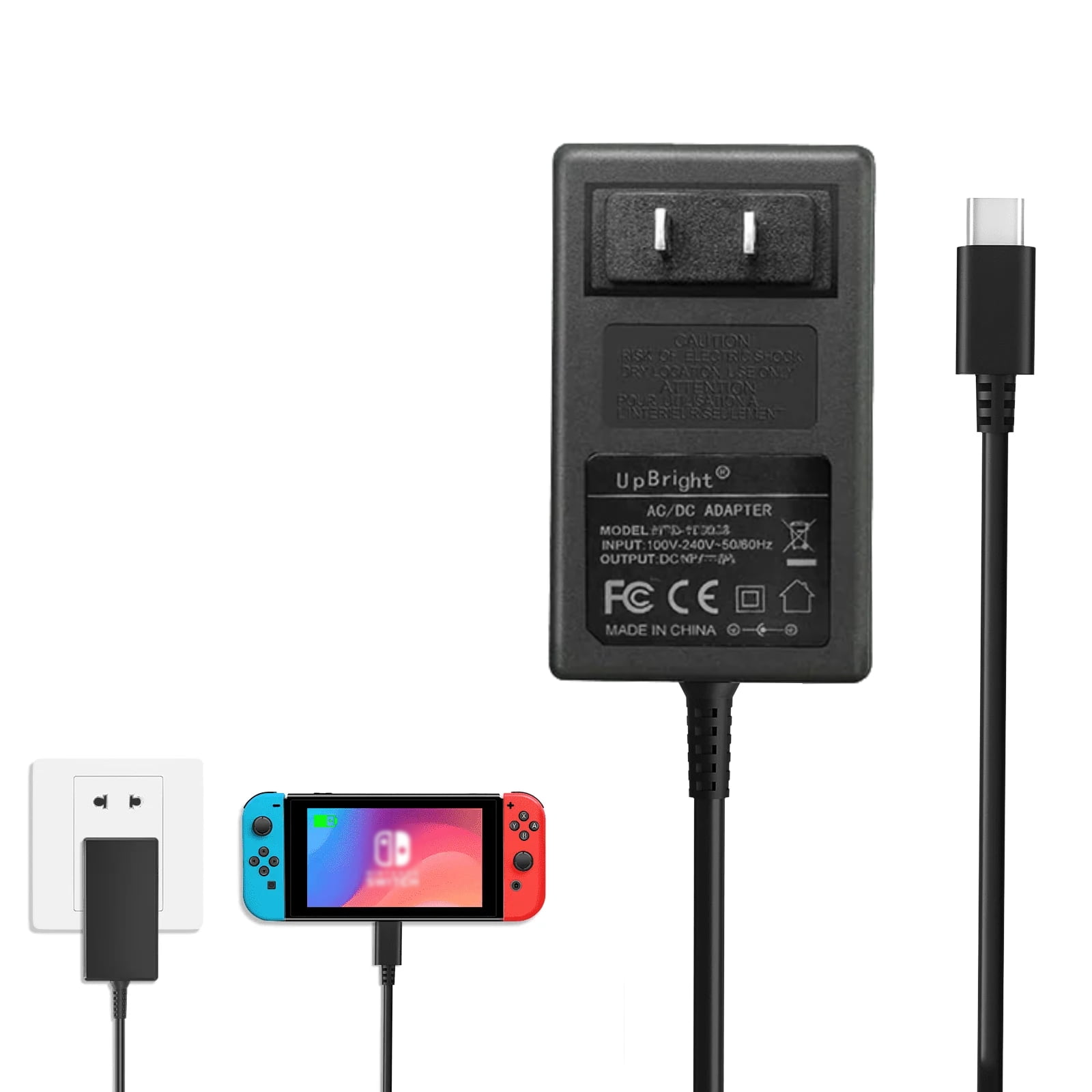 Nintendo Switch AC Adapter, 5ft Charger Cord, 6ft HDMI Cable, TV