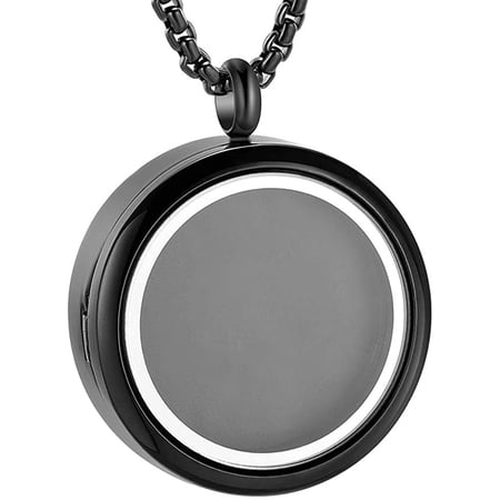 Cremation Locket Necklace for Ashes of Loved One Carry Photo Glass Memorial Urn Jewelry 316L Stainless Steel Keepsake Gifts