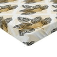 thumbnail image 4 of Ambesonne Forest Fitted Sheet, Tropical Leaf Sketchy Print, Twin Size, Cream Camel and Black, 4 of 5