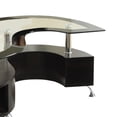 thumbnail image 4 of S Shape Contemporary Wood Base Coffee Table with Glass Top,Silver and Brown, 4 of 5