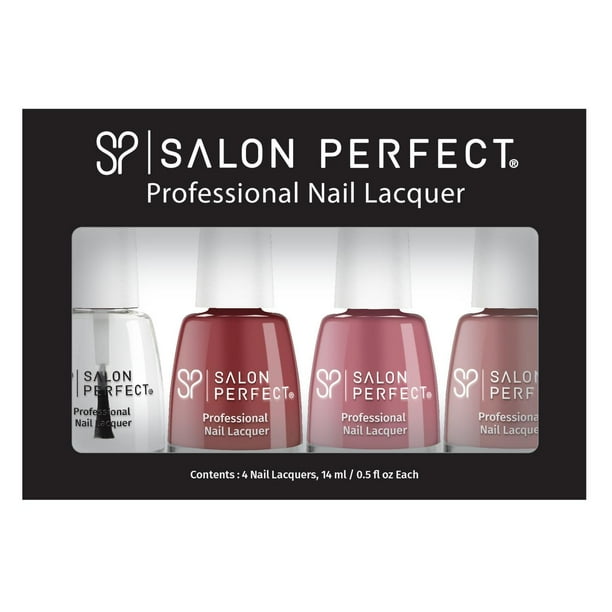 Salon Perfect Acrylic Nail Polish Set, Assorted Pink, 0.5 fl oz, 4 Pack