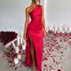 thumbnail image 3 of Vestido Amoldeado Al Cuerpo Vestido ajustado para mujer Sin espalda Sexy Satén Elegante Vestido delgado Clubwear (Rojo S) Cgtredaw para Mujer Rojo T S, 3 of 6