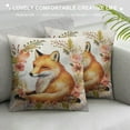 thumbnail image 3 of Nawypu  Throw Pillow Cover Fox Sleepy Animal Colorful Wild Flower Wreath Leaves Chrysanthemum Daisy Peony Rectangular Throw Pillow Covers for Couch Sofa Home Decor, 3 of 5