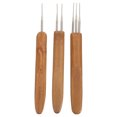 thumbnail image 5 of hekezhi 3pcs Dreadlock Crochet Hook Set Bamboo Handle Loc Needle Hair Dreads Crochet Needle Interlocking Tool for Locs Braid Craft, 5 of 5