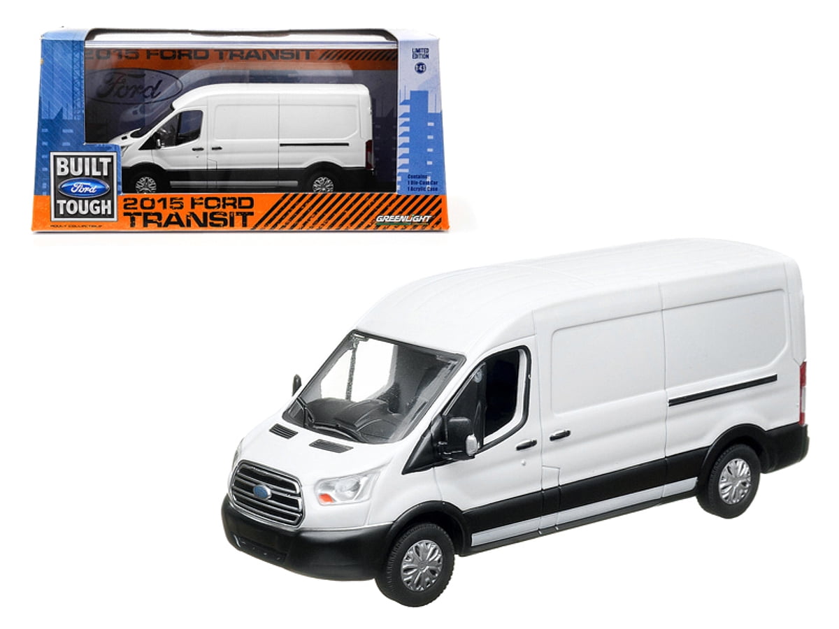 GREENLIGHT 53010 A 2015 FORD TRANSIT LWB HIGH ROOF CARGO VAN 1/64 OXFORD WHITE