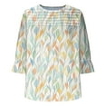 thumbnail image 4 of Button Down Shirts for Women Dressy Floral Printed Long Sleeve Blouse Business Casual Work Tops, 4 of 6
