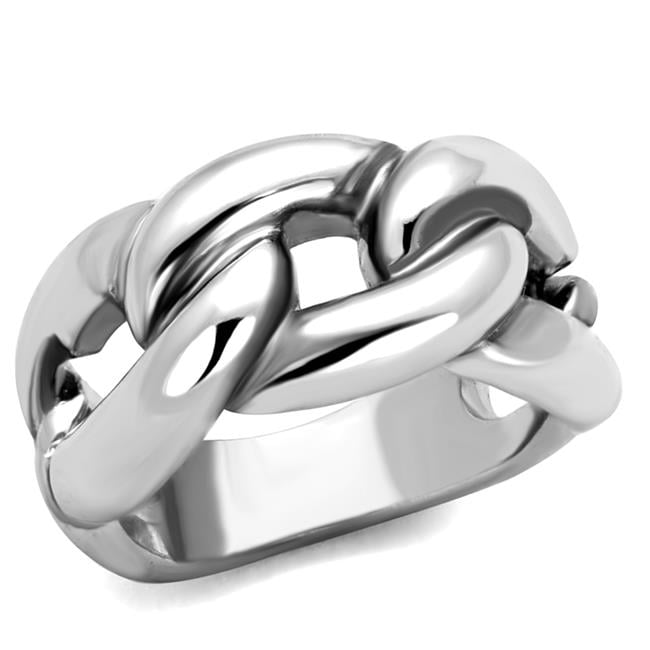 Women Rhodium Brass Ring with No Stone in No Stone - Size 6