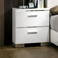 thumbnail image 2 of Traditional Style White Classic High Gloss Lacquer Queen Size Bed 2x Nightstands Bedroom Furniture Solid wood Shelf HB, 2 of 6