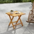 thumbnail image 2 of Gymax 2 Pcs Table d'Appoint Pliant d'Extérieur Table d'Extrémité en Bois d'Acacia Table Bistro Carrée pour Patio, 2 of 10