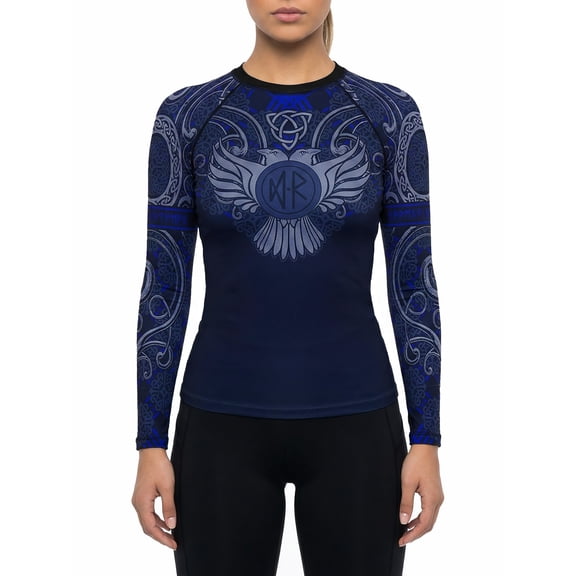 Raven Fightwear Women's Nordic Rash Guard IBJJF Approved MMA BJJ Blue