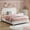 White, variant on Merluxy Full Size Boucle Bed Frames, Upholstered Platform Bed with Curved Shaped Headboard, Soft Rounded Corners, Noise Free, Easy Assembly, Cream